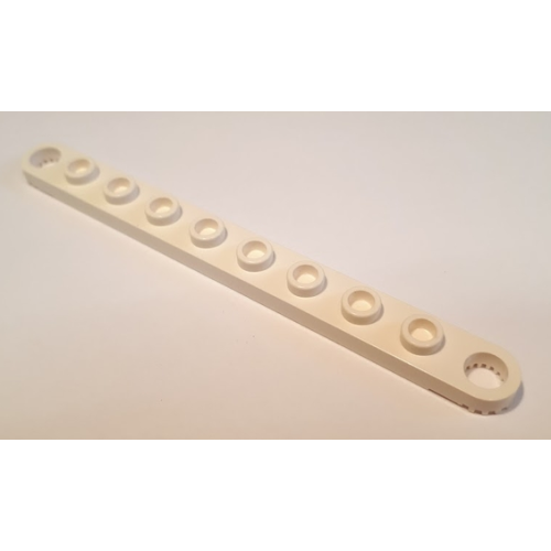 Деталь LEGO 2719 Technic, Plate 1 x 10 with Toothed Ends - White
