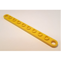 Technic, Plate 1 x 10 with Toothed Ends - Yellow