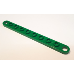Technic, Plate 1 x 10 with Toothed Ends - Green