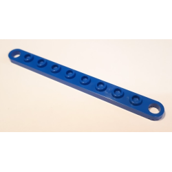Technic, Plate 1 x 10 with Toothed Ends - Blue