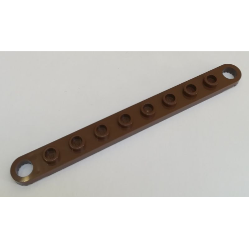 Деталь LEGO 2719 Technic, Plate 1 x 10 with Toothed Ends - Brown