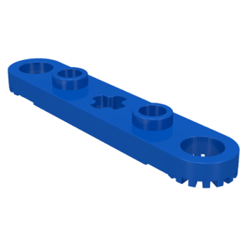 Деталь LEGO 2711 Technic, Plate 1 x 5 with Toothed Ends, 2 Studs and Center Axle Hole - Blue