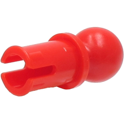 Technic, Pin with Friction Ridges and Tow Ball with Round Pin Hole - Red Technic, Pin with Friction Ridges and Tow Ball with Round Pin Hole - Red