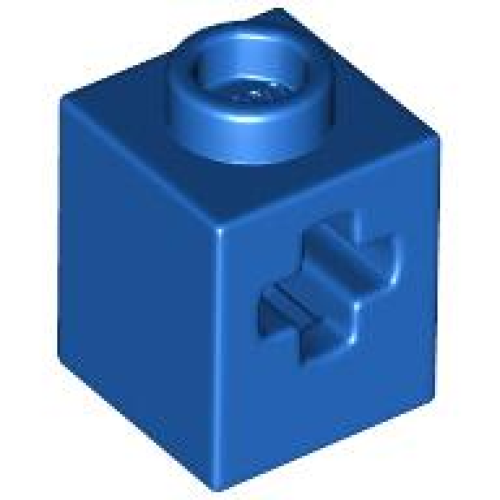 Деталь LEGO 73230 Technic, Brick 1 x 1 with Axle Hole - Blue
