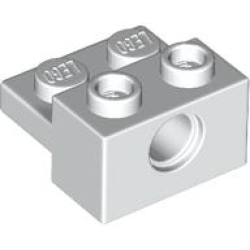 Technic, Brick Modified 1 x 2 with Hole and 1 x 2 Plate - White Technic, Brick Modified 1 x 2 with Hole and 1 x 2 Plate - White