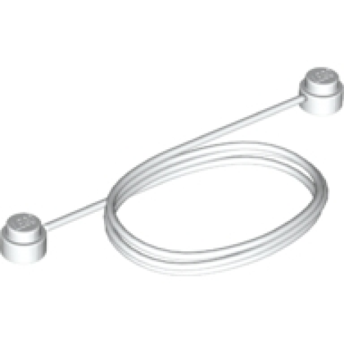 Деталь LEGO x127c40pb01 String with End Studs (40L Overall) with (Same Color) Studs Pattern - White