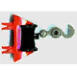 String Reel 1 x 4 x 2 Complete with Black String and Dark Gray Hook with Tow Ball - Red