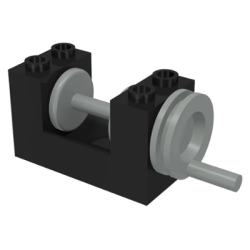 String Reel Winch 2 x 4 x 2 with Light Gray Drum - Black