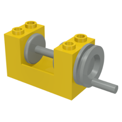 String Reel Winch 2 x 4 x 2 with Light Gray Drum - Yellow