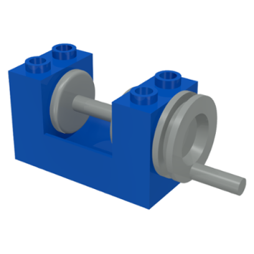 Деталь LEGO 73037c00 String Reel Winch 2 x 4 x 2 with Light Gray Drum - Blue