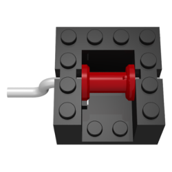 String Reel Winch 4 x 4 x 2 with Metal Handle (Red Drum) - Black