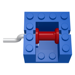 String Reel Winch 4 x 4 x 2 with Metal Handle (Red Drum) - Blue