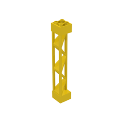 Support 2 x 2 x 10 Girder Triangular Vertical - Type 1 - Solid Top, 3 Posts - Yellow