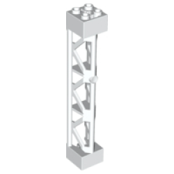 Support 2 x 2 x 10 Girder Triangular Vertical - Type 4 - 3 Posts, 3 Sections - White