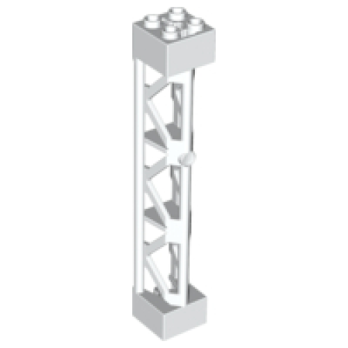 Деталь LEGO 95347 Support 2 x 2 x 10 Girder Triangular Vertical - Type 4 - 3 Posts, 3 Sections - White