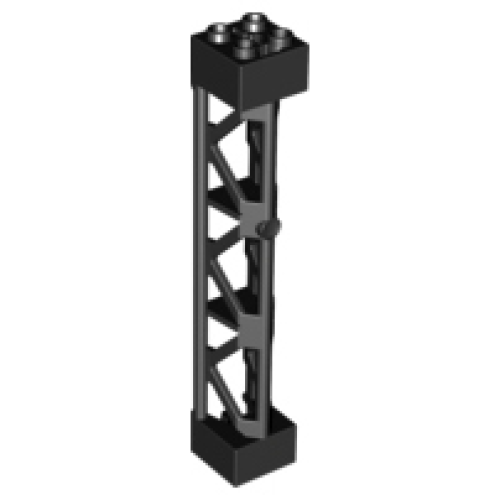 Деталь LEGO 95347 Support 2 x 2 x 10 Girder Triangular Vertical - Type 4 - 3 Posts, 3 Sections - Black