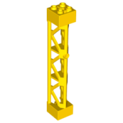 Support 2 x 2 x 10 Girder Triangular Vertical - Type 4 - 3 Posts, 3 Sections - Yellow