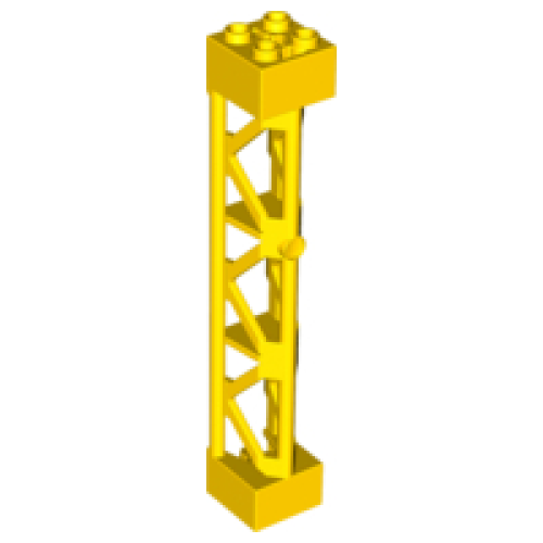 Деталь LEGO 95347 Support 2 x 2 x 10 Girder Triangular Vertical - Type 4 - 3 Posts, 3 Sections - Yellow