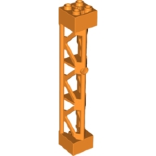 Деталь LEGO 95347 Support 2 x 2 x 10 Girder Triangular Vertical - Type 4 - 3 Posts, 3 Sections - Orange