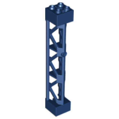 Деталь LEGO 95347 Support 2 x 2 x 10 Girder Triangular Vertical - Type 4 - 3 Posts, 3 Sections - Dark Blue
