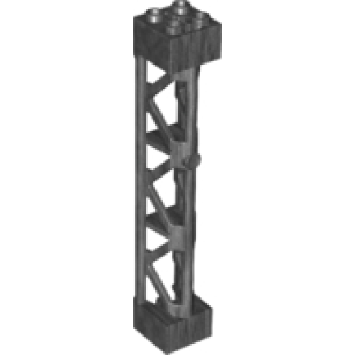 Деталь LEGO 95347 Support 2 x 2 x 10 Girder Triangular Vertical - Type 4 - 3 Posts, 3 Sections - Pearl Dark Gray