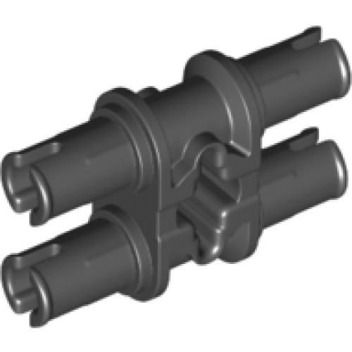 Деталь LEGO 65098 Technic, Pin Double with Axle Hole with Squared Pin Holes - Black