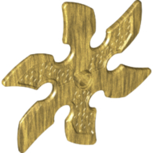Деталь LEGO 41125 Technic Circular Saw Blade with Pin Hole and Six Teeth (Large Shuriken Throwing Star) - Pearl Gold
