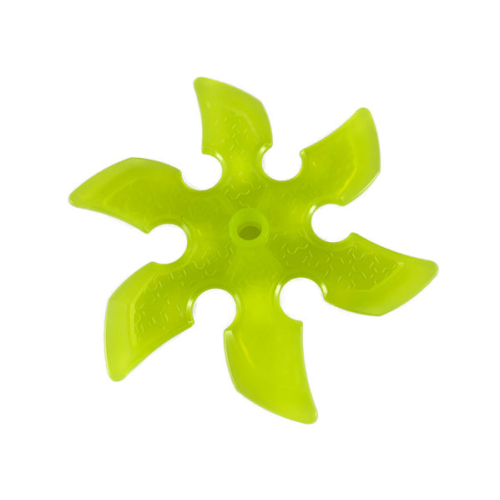 Деталь LEGO 41125 Technic Circular Saw Blade with Pin Hole and Six Teeth (Large Shuriken Throwing Star) - Trans-Neon Green