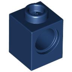 Technic, Brick 1 x 1 with Hole - Dark Blue