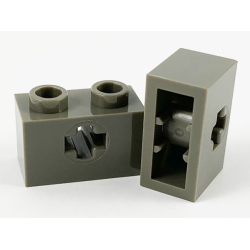 Technic, Brick 1 x 2 with Axle Hole and Inside Side Supports - Dark Gray Technic, Brick 1 x 2 with Axle Hole and Inside Side Supports - Dark Gray