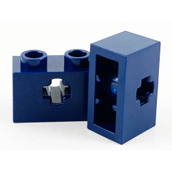 Technic, Brick 1 x 2 with Axle Hole and Inside Side Supports - Dark Blue Technic, Brick 1 x 2 with Axle Hole and Inside Side Supports - Dark Blue