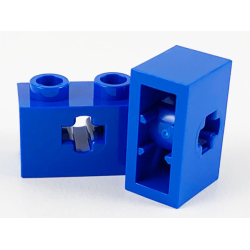 Technic, Brick 1 x 2 with Axle Hole and Inside Side Supports - Blue Technic, Brick 1 x 2 with Axle Hole and Inside Side Supports - Blue