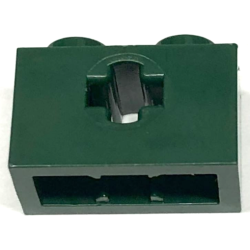Technic, Brick 1 x 2 with Axle Hole and Inside Side Supports - Dark Green Technic, Brick 1 x 2 with Axle Hole and Inside Side Supports - Dark Green