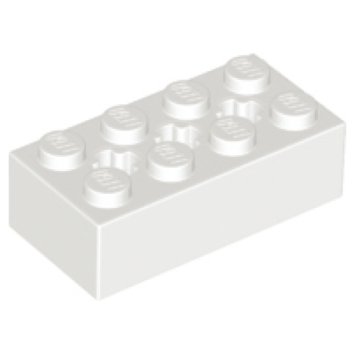 Деталь LEGO 39789 Technic, Brick 2 x 4 with 3 Axle Holes - White