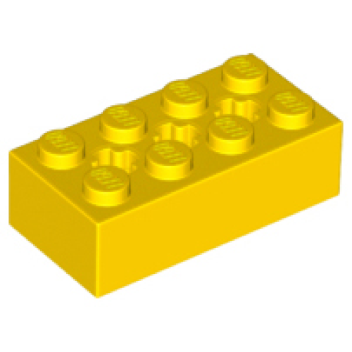 Деталь LEGO 39789 Technic, Brick 2 x 4 with 3 Axle Holes - Yellow