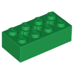 Technic, Brick 2 x 4 with 3 Axle Holes - Green