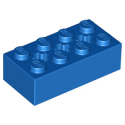 Technic, Brick 2 x 4 with 3 Axle Holes - Blue