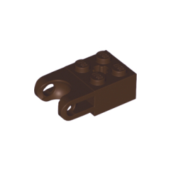Technic, Brick Modified 2 x 2 with Ball Socket and Axle Hole - Straight Forks with Round Ends and Open Sides - Dark Brown Technic, Brick Modified 2 x 2 with Ball Socket and Axle Hole - Straight Forks with Round Ends and Open Sides - Dark Brown