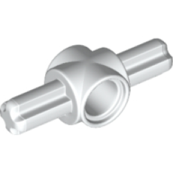 Technic, Axle and Pin Connector Hub with 2 Axles on Opposite Sides - White Technic, Axle and Pin Connector Hub with 2 Axles on Opposite Sides - White