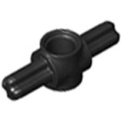 Technic, Axle and Pin Connector Hub with 2 Axles on Opposite Sides - Black Technic, Axle and Pin Connector Hub with 2 Axles on Opposite Sides - Black