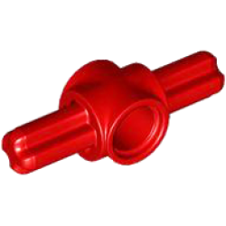 Technic, Axle and Pin Connector Hub with 2 Axles on Opposite Sides - Red Technic, Axle and Pin Connector Hub with 2 Axles on Opposite Sides - Red