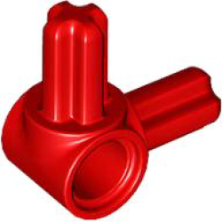 Technic, Axle and Pin Connector Hub with 2 Perpendicular Axles - Red Technic, Axle and Pin Connector Hub with 2 Perpendicular Axles - Red