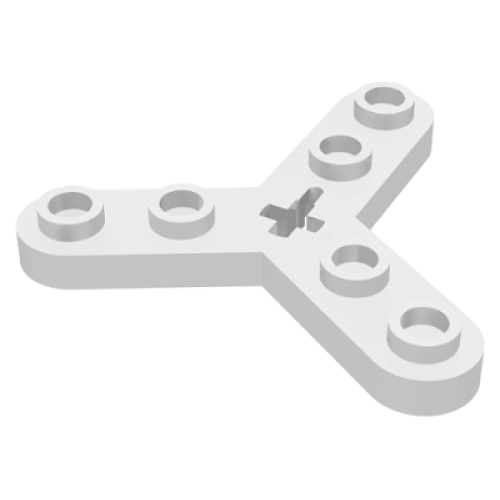 Деталь LEGO 32125 Technic, Plate Rotor 3 Blade with Smooth Ends and 6 Studs (Propeller) - White