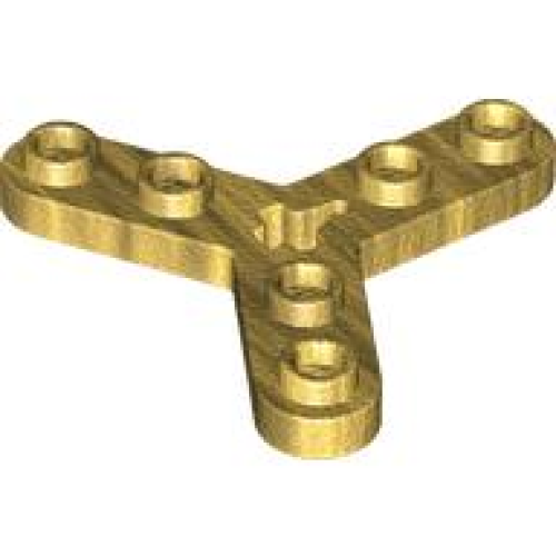 Деталь LEGO 32125 Technic, Plate Rotor 3 Blade with Smooth Ends and 6 Studs (Propeller) - Pearl Gold