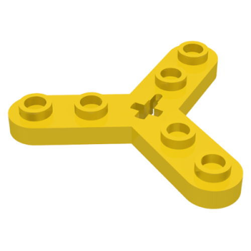 Деталь LEGO 32125 Technic, Plate Rotor 3 Blade with Smooth Ends and 6 Studs (Propeller) - Yellow