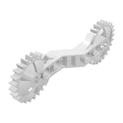 Technic, Arm 1 x 7 x 2 with Gear Ends - White