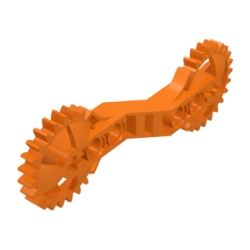 Technic, Arm 1 x 7 x 2 with Gear Ends - Orange