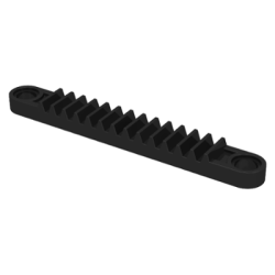 Technic, Gear Rack 1 x 8 with Holes - Black