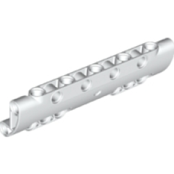 Technic, Panel Curved 11 x 3 with 10 Pin Holes through Panel Surface - White Technic, Panel Curved 11 x 3 with 10 Pin Holes through Panel Surface - White