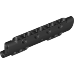 Technic, Panel Curved 11 x 3 with 10 Pin Holes through Panel Surface - Black Technic, Panel Curved 11 x 3 with 10 Pin Holes through Panel Surface - Black